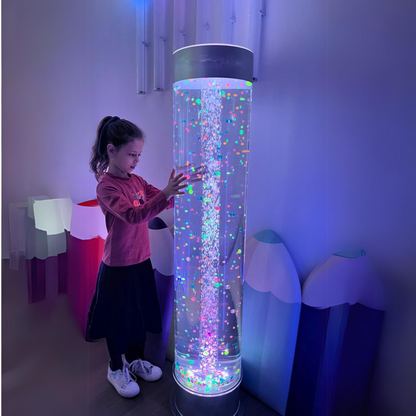 Playlearn Jumbo Bubble Tube Extra Wide with Floating Balls and Remote 1.5m Tall x 30cm Dia.